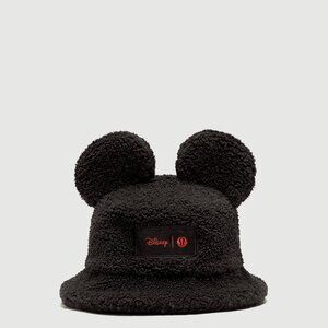 Disney X Lululemon Textured Fleece Bucket Hat Black NWT Mickey ears Limited!